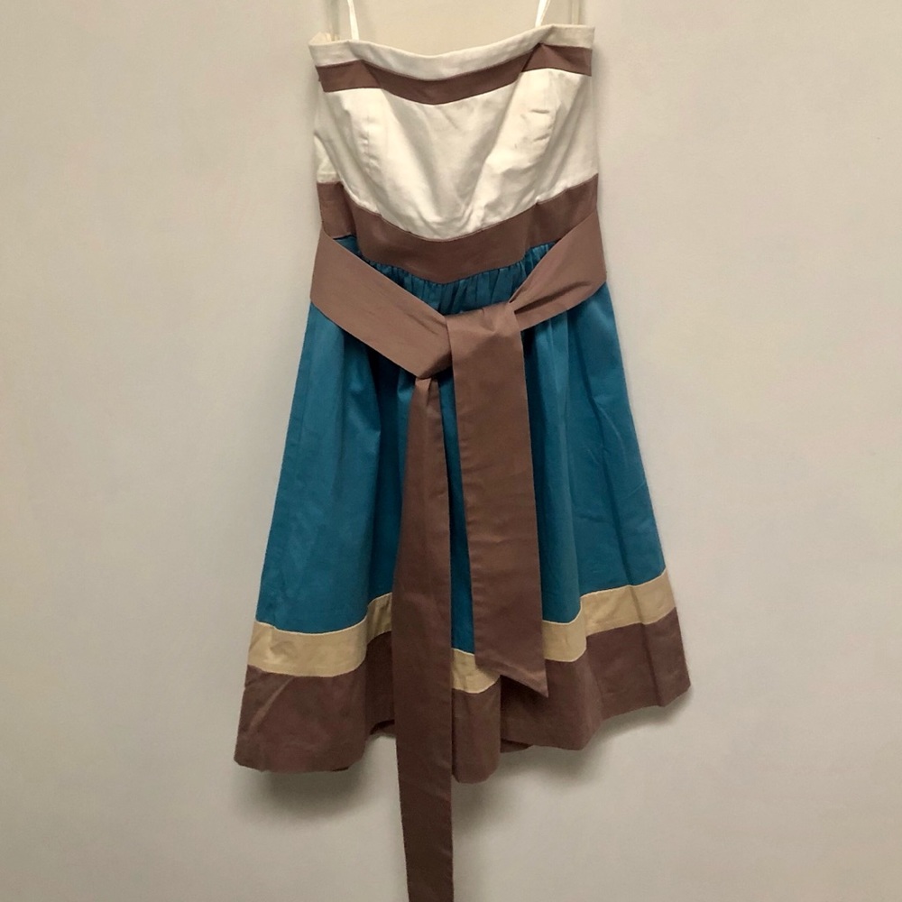 BCBG strapless color block dress, size 4